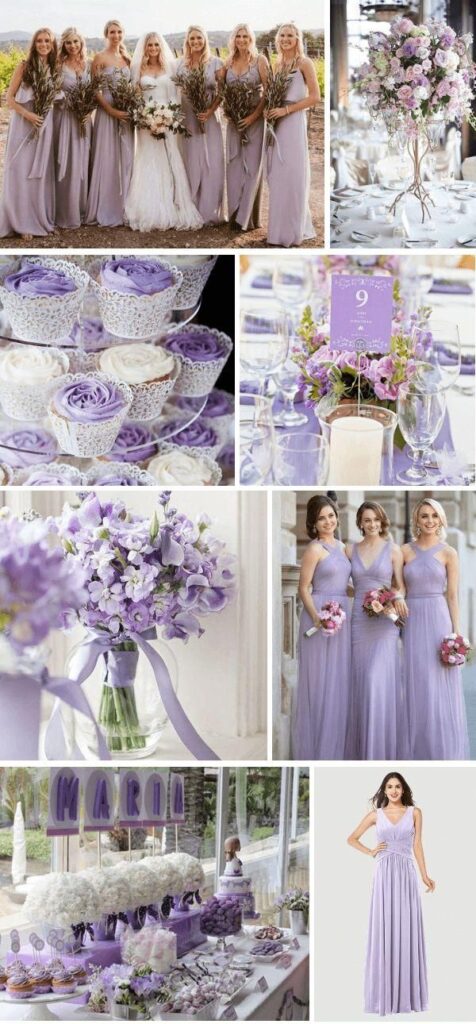 Esküvői színek lila koszorúslány ruha
