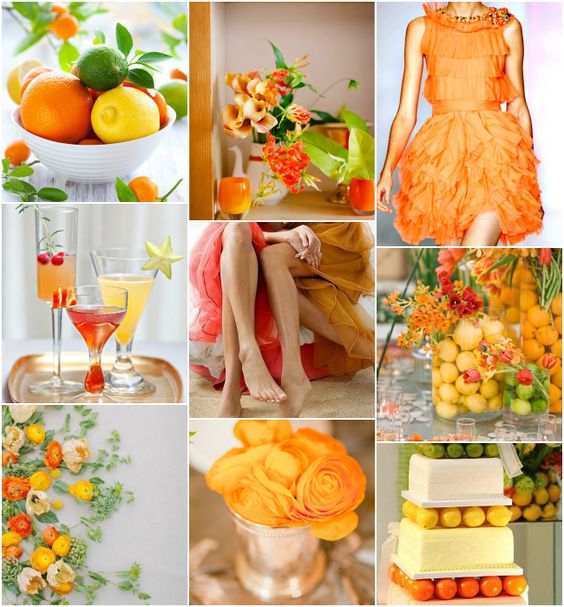 Esküvői színek papaja narancs inspiráció