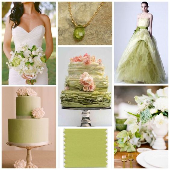 Esküvői színek zöld esküvői inspiráció